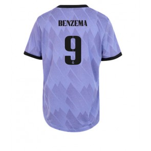 Real Madrid Karim Benzema #9 kläder Kvinnor 2022-23 Bortatröja Kortärmad